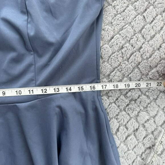 Jasambac One-Shoulder Cocktail Dress‎ Blue Size XL Knee length Bow - Picture 9 of 11